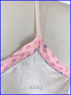 Vintage 1940s CC41 Lingerie Dress Slip Gown Satin Stepin Step In Sheer Bias Pink