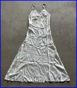 Vintage 1940s Dwalyne Linndbrung's Bur-Mil White Rayon Slip Dress Nightgown 32