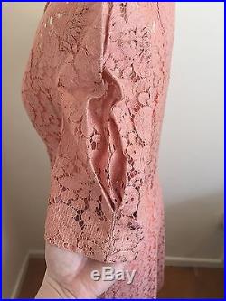 Vintage 1940s Handmade Lace Dress with Matching Slip and Belt Size 6-8