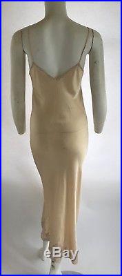 Vintage 1940s Marshall Fields Silk And Lace Bias Cut Slip Dress