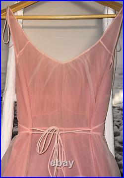 Vintage 1940s Slip Silk Night Gown lace Cottage Fairy Lace Dress