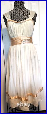 Vintage 1950/60's D'Signer by Formi Full Slip Dress Cream Empire Waist Lined