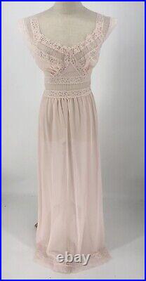 Vintage 1950's Harvey Woods Nightgown Slip Dress 32 Bust Shell Pink Mint Cond