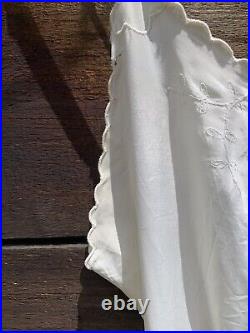 Vintage 1950's Slip Dress Women's Small White Floral Lingerie Intimate Larose