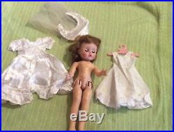 Vintage 1950s Ideal 90 W Wedding Bride Doll & Dress Vail Slip
