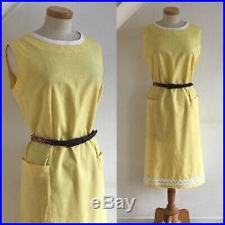 Vintage 1950s Linen Dress By Sandpipers 60s Cool Summer Shift Slip Exquisite