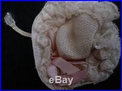 Vintage 1950s Madame Alexander Kins CROCHET LACE DRESS HAT SLIP Pink Bow Wendy