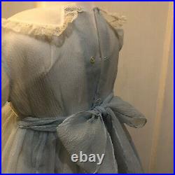 Vintage 1950s Toddler Girls Party Dress Ex Cond Blue Sheer Nylon Sz 2 Inc Slip