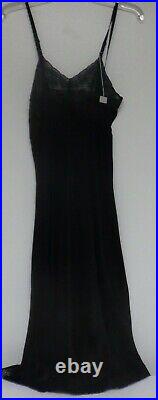 Vintage 1950s full SLIP Colleen Lingerie Black Nylon Bridal Fashion Gown w Tag