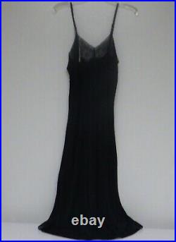 Vintage 1950s full SLIP Colleen Lingerie Black Nylon Bridal Fashion Gown w Tag