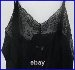 Vintage 1950s full SLIP Colleen Lingerie Black Nylon Bridal Fashion Gown w Tag