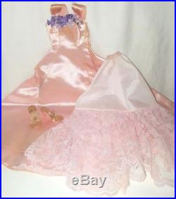 Vintage 1956 CISSY Doll GOWN Dress Pink Satin SLIP SHOES Madame Alexander AS IS