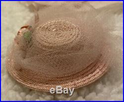 Vintage 1959 Madame Alexander Tagged Pink Dress, Slip, Hat
