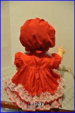 Vintage 1960 28 Ideal Suzy Playpal dressed in a. Pretty red dress hat and slip