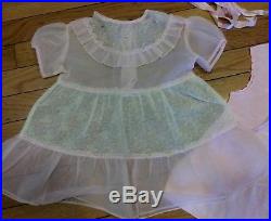 Vintage 1960 Baby Girl Toddler Dress KID Clothes Lot Of 3 Sheer with Satin slip