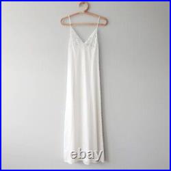 Vintage 1960's Sheer White Lace Maxi Slip Dress Boho Hippie Small