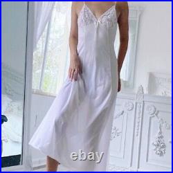 Vintage 1960's Sheer White Lace Maxi Slip Dress Boho Hippie Small