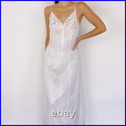 Vintage 1960's Sheer White Lace Maxi Slip Dress Boho Hippie Small