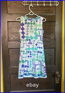 Vintage 1960s Emilio Pucci Formfit Rogers geometric print Slipdress XS Petite