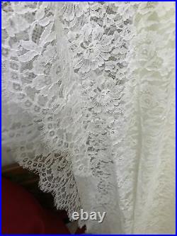 Vintage 1960s Ivory Satin Slip & Lace Kaftan Caftan Wedding Gown Dress Unisize