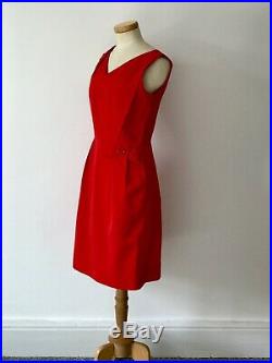 Vintage 1960s Pencil Dress Vivid Red 60s Cool Summer Slip Exquisite 60s MOD