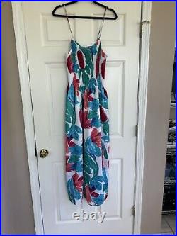 Vintage 1980s Mary McFadden Pleated Floral Slip Dress
