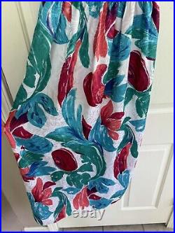 Vintage 1980s Mary McFadden Pleated Floral Slip Dress