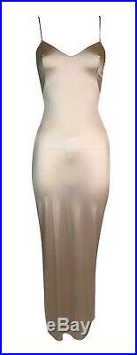 Vintage 1990's Azzedine Alaia Sheer Nude Long Slip Dress