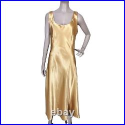 Vintage 1990's Liquid Gold Satin Sleeveless Slip Dress Size S/M/L/XL