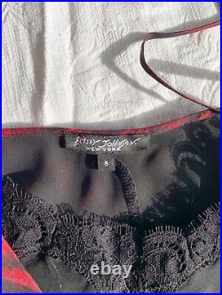 Vintage 1990s Betsey Johnson Cheetah Print Silk Cowl Neck Asymmetrical Dress S