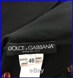 Vintage 1990s Dolce & Gabbana Black Silk Slip Dress Lingerie Sz 46 D&G