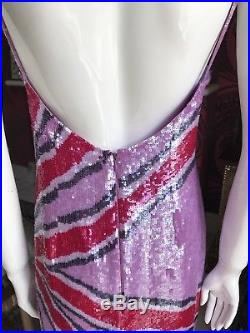 Vintage 1990s Lilac Sequin Star Burst Slip Dress Size S / M