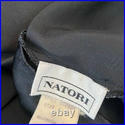 Vintage 1990s Natori Silk Maxi Slip Dress Open Back Chiffon Bows