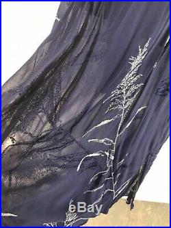 Vintage 1990s Voyage Hand Embroidered Bias Cut Grunge Slip Dress