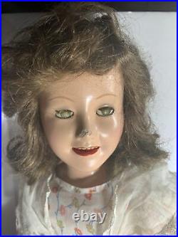 Vintage 20 Ideal Deanna Durbin Doll Original Dress Undies Slip Sash Green Eyes