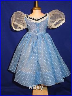 Vintage 20 Madame Alexander Cissy doll dotted swiss dress and slip, 1955
