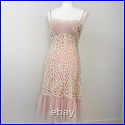 Vintage 2000s Pink And Cream Size 4 Betsey Johnson dress