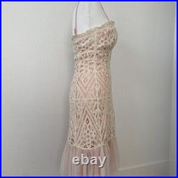 Vintage 2000s Pink And Cream Size 4 Betsey Johnson dress