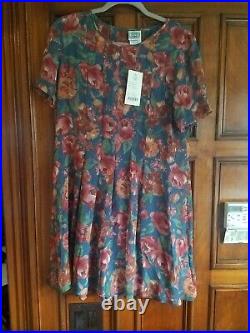 Vintage 2pc new Laura Ashley Dress 8, Eur38, UK 12 blue floral dress/ slip