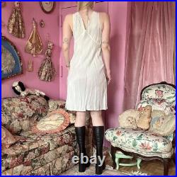 Vintage 30s/40s Baby Blue Lace Trim Midi Raddliffe Slip Dress, Rare Size L