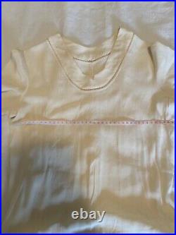 Vintage 30s 40s Dress Ivory Silk Day Dress Cowl Neck S Sleeve Small Bias cut VTG