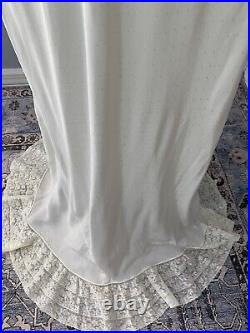 Vintage 30s Art Deco Silk Embroidered Swiss Dot Gown & Slip Set Antique