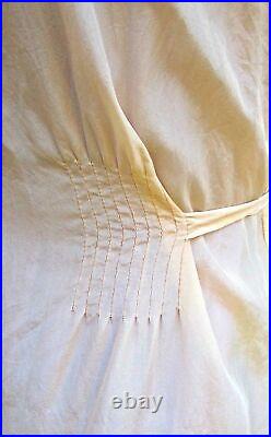 Vintage 30s CREPE de CHINE NIGHTGOWN Chemise Handmade Hollywood Silk Lingerie