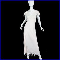 Vintage 30s Evening Lace maxi Negligee Slip Dress full length Lingerie Gown S