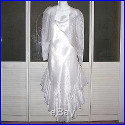 Vintage 30s Flapper Asymmetrical Diva Mermaid Bias Cut Slip Dress Bolero Jacket