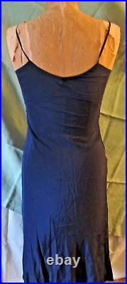 Vintage 40's Navy blue silk dress slip by La France sz 34