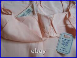 Vintage 40s Coral Pink Full Slip Dress Size 36 NOS With Tags USA