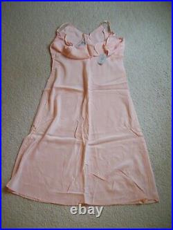 Vintage 40s Coral Pink Full Slip Dress Size 36 NOS With Tags USA