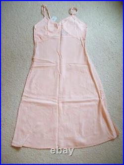 Vintage 40s Coral Pink Full Slip Dress Size 36 NOS With Tags USA