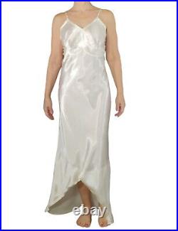 Vintage 40s Cream Rayon Satin Full Slip or Dress 36, sm, med